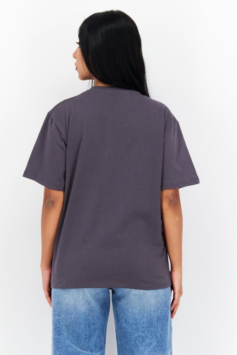 Marilyn Monroe Women Crew Neck Short Sleeve Graphic Print T-Shirt, Grey Combo - Image 2